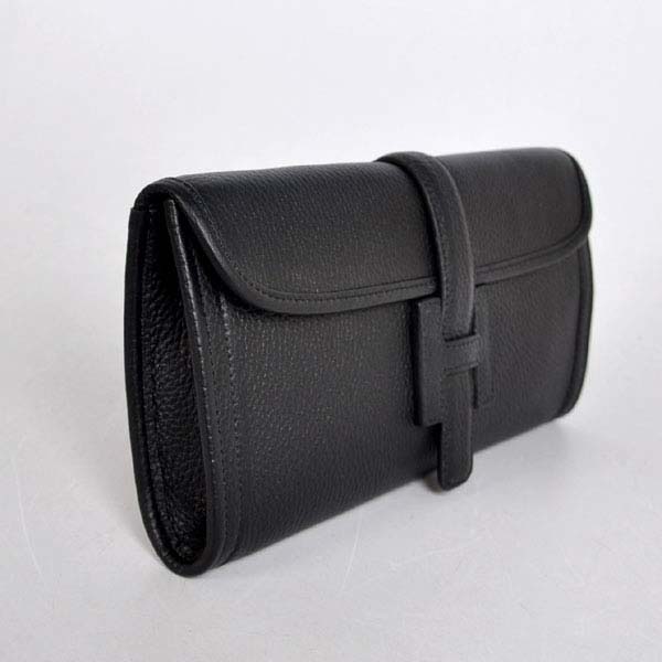High Quality Hermes Jige Large Clutch Handbag Black 1052 Replica